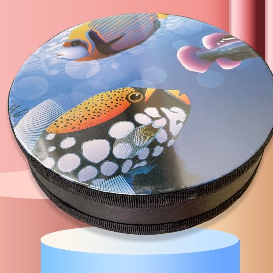 8吋 兒童 海洋 海浪鼓 ocean drum 海洋魚圖案
