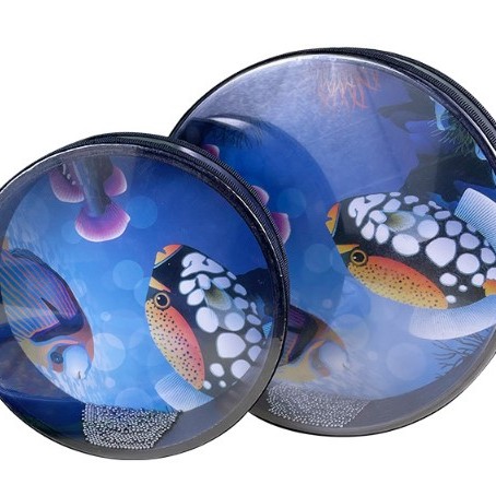 8吋 兒童 海洋 海浪鼓 ocean drum 海洋魚圖案
