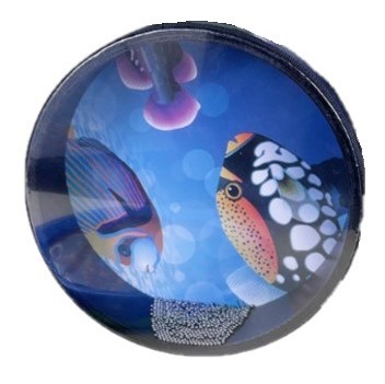 8吋 兒童 海洋 海浪鼓 ocean drum 海洋魚圖案