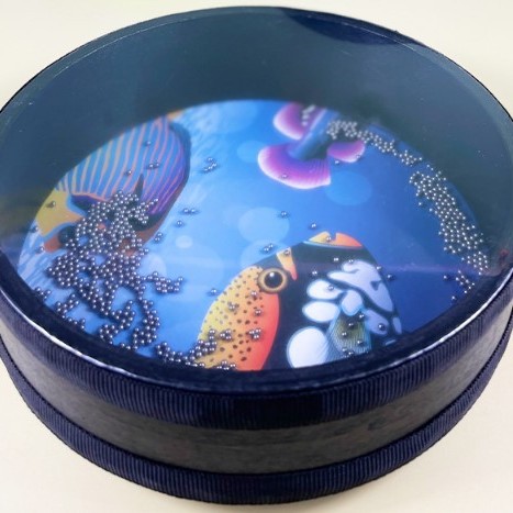 8吋 兒童 海洋 海浪鼓 ocean drum 海洋魚圖案