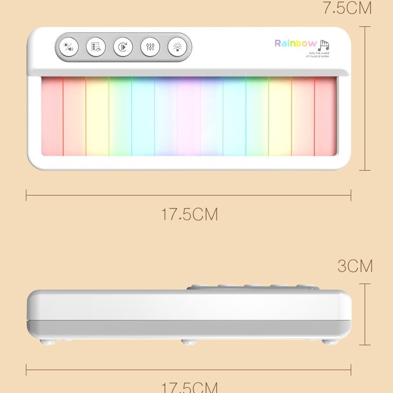 兒童 口袋迷你 彩虹燈光 早教電子琴