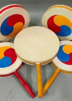 20CM 木質 朝鮮鼓 手搖韓鼓 朝鮮太平鼓 手鼓
