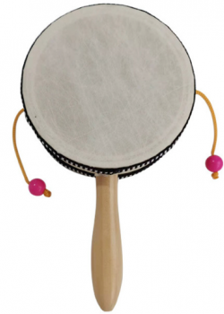 10CM 兒童 木質手摇鼓 手搖撥浪鼓 原木色