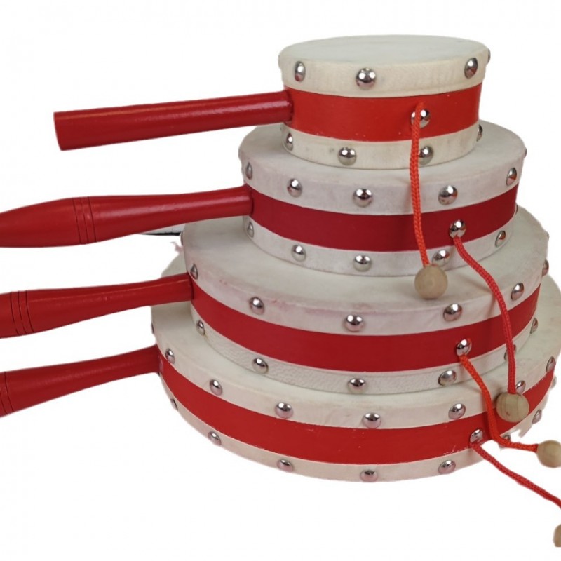 15CM 兒童 木質手摇鼓 手搖撥浪鼓