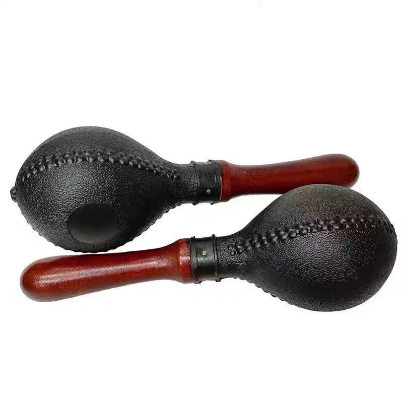 26CM 兒童圓頭 大塑膠沙錘 黑色 maraca (單個裝)