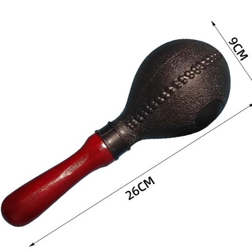 26CM 兒童圓頭 大塑膠沙錘 黑色 maraca (單個裝)