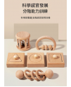兒童櫸木 手抓手搖鈴 鈴鐺樂器 形狀配對板 (6件套裝)