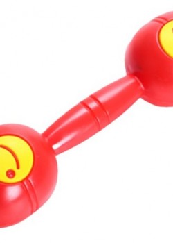 19CM 兒童 彩色笑臉雙頭 塑膠沙錘 maraca (單個裝)