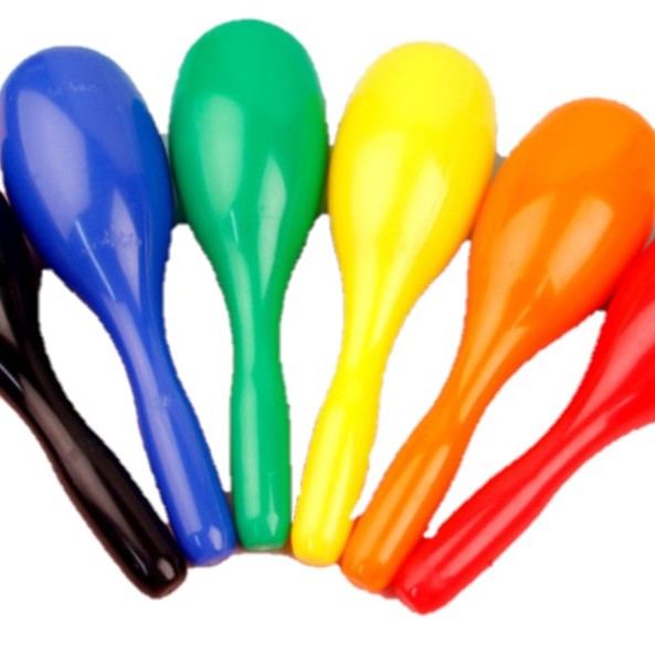 24CM 兒童 彩色橢圓 塑膠沙錘 maraca (單個裝)