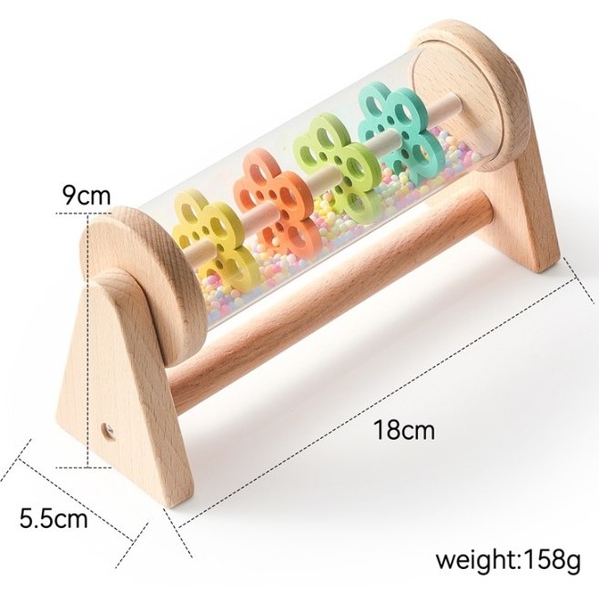 18CM 木質 滾動雨聲筒 滾動雨聲沙筒 maraca(單個裝)