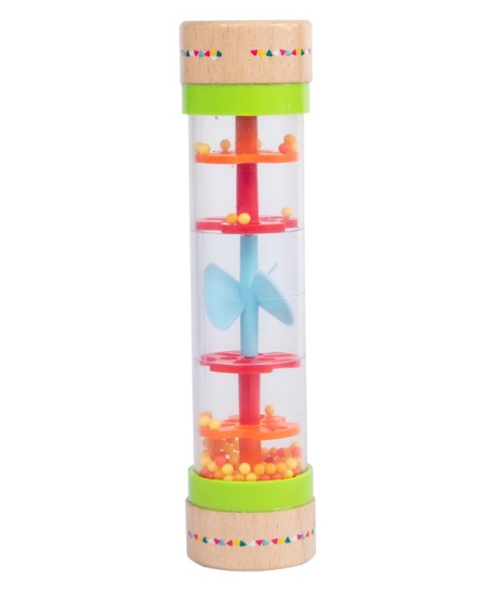 19CM 大木質款塑膠 兔子與熊 雨聲沙筒 maraca(單個裝)