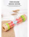 19CM 大木質款塑膠 兔子與熊 雨聲沙筒 maraca(單個裝)