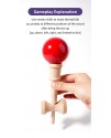 木製技巧球 劍球 劍玉 Kendama 磨砂面款 (18CM) KE04