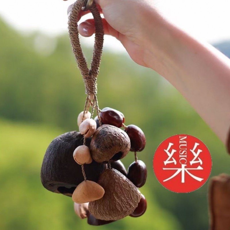 黑果 夾竹桃 果殼 手鈴 果殼手搖鈴 滿願果殼包鈴 小串堅果手鈴