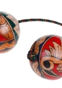 印尼手繪 彩色木製 節奏沙球