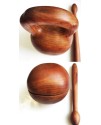山杏木 韓國 手柄木魚 8CM