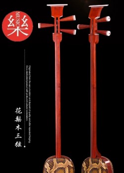 CS 紅花梨木 三弦琴 中三弦琴