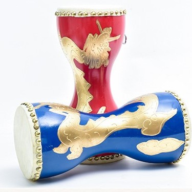 14CM 龍圖案 牛皮胸鼓 曲漾腰鼓 兒童腰鼓