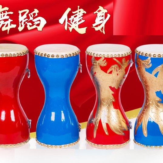 14CM 龍圖案 牛皮胸鼓 曲漾腰鼓 兒童腰鼓