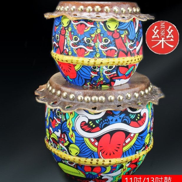 11吋 牛皮醒獅鼓 兒童卡通 醒獅鼓 兒童南獅鼓