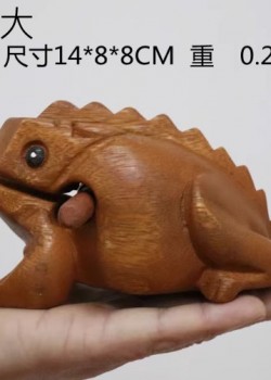 青蛙 手工木雕木魚 (加加大)