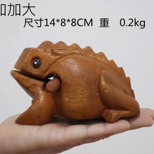青蛙 手工木雕木魚 (加加大)