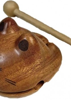 圓形小青蛙 手工木雕 木魚