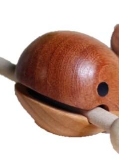鯨魚款 烏檀木 手工木雕 木魚