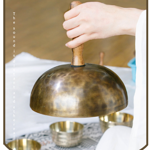 22CM 尼泊爾手工 手持頌缽 手柄款頌缽 Singing Bowl