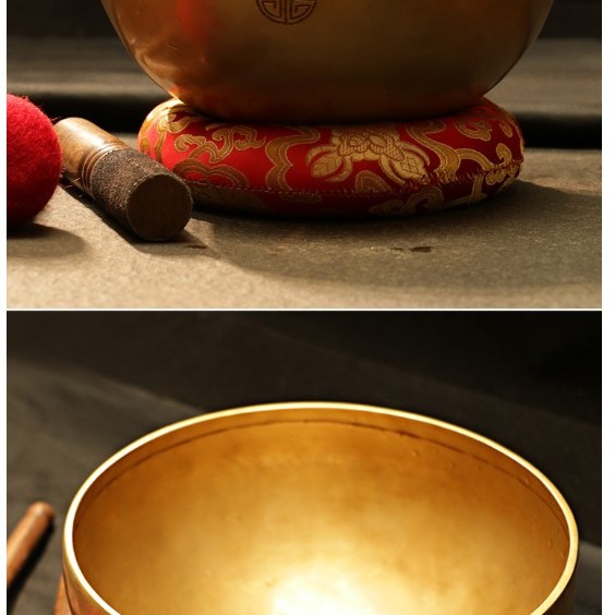 14CM 尼泊爾手工 滿月頌缽 黃銅款 Full Moon Singing Bowl