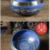 9.5CM 尼泊爾手工 銅磬 藍色頌缽 藍色經紋款