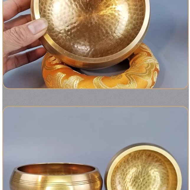 8CM 尼泊爾手工 銅磬 頌缽 黃銅款