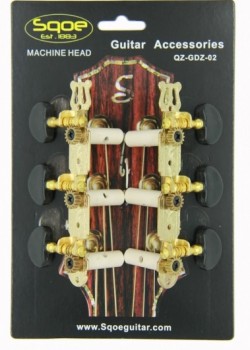 Sqoe QZ-GDZ-02 鍍金黑木紋 古典排準弦扭套裝 MACHINE HEAD