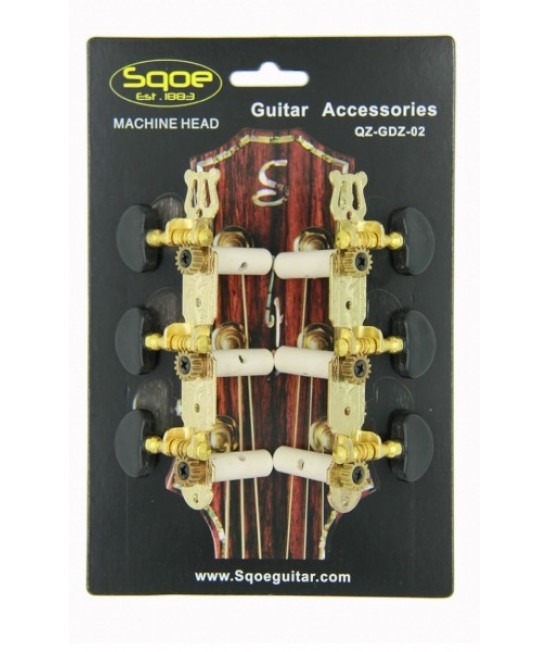 Sqoe QZ-GDZ-02 鍍金黑木紋 古典排準弦扭套裝 MACHINE HEAD