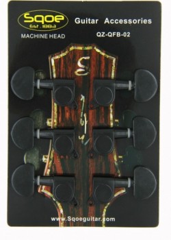 Sqoe QZ-QFB-02 黑色半圓頭全封閉準 弦扭套裝 MACHINE HEAD