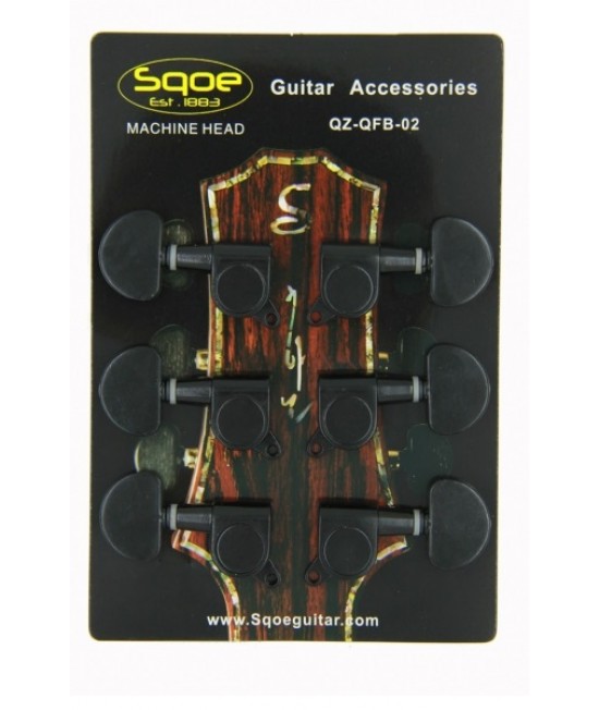 Sqoe QZ-QFB-02 黑色半圓頭全封閉準 弦扭套裝 MACHINE HEAD Sqoe QZ-QFB-02 黑色半圓頭全封閉準 弦扭套裝 MACHINE HEAD