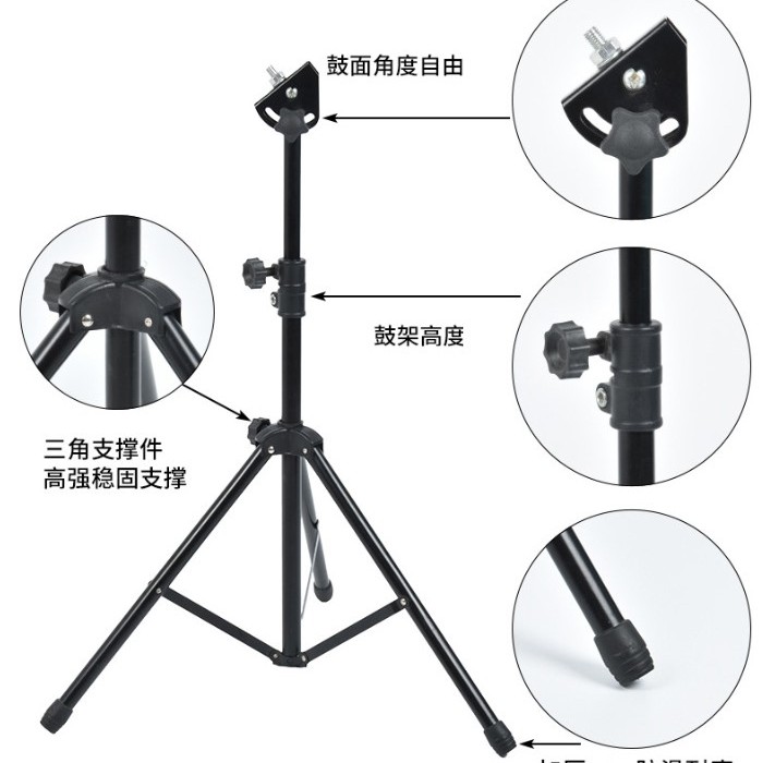 10吋 圓形 仿真啞鼓練習鼓墊 連支架 practice pad