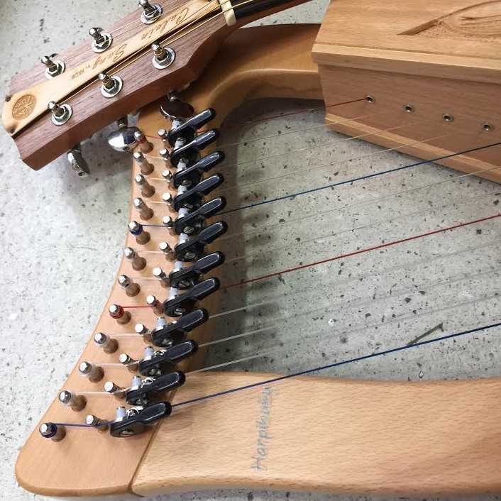 12弦 小豎琴 12 strings lever harp