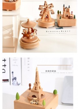 圓形聖誕節 木質音樂盒 MUSIC BOX
