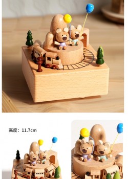 可愛小熊氣球 木質音樂盒 MUSIC BOX
