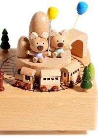 可愛小熊氣球 木質音樂盒 MUSIC BOX