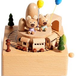 可愛小熊氣球 木質音樂盒 MUSIC BOX