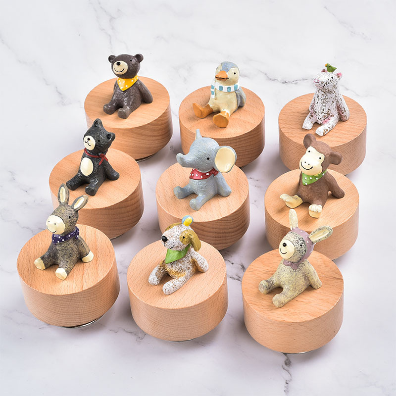仰望星空 動物 旋轉圓形 音樂盒 MUSIC BOX (一套9個)