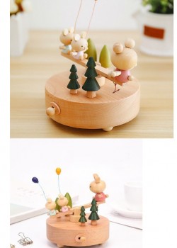 拉拉熊蹺蹺板 木質音樂盒 MUSIC BOX