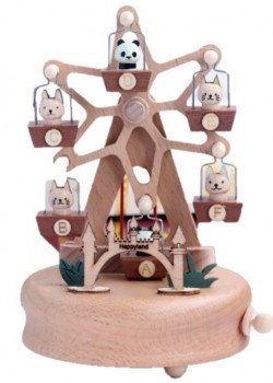圓形 動物摩天輪 木質音樂盒 MUSIC BOX