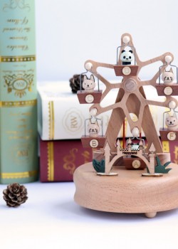 圓形 動物摩天輪 木質音樂盒 MUSIC BOX