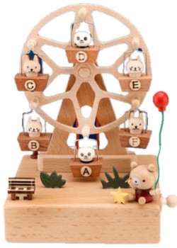 小熊動物摩天輪 木質音樂盒 MUSIC BOX