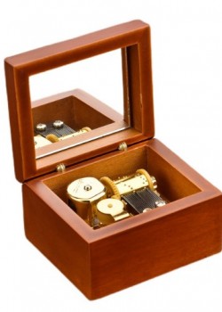 木質 紅色木盒 音樂盒 MUSIC BOX