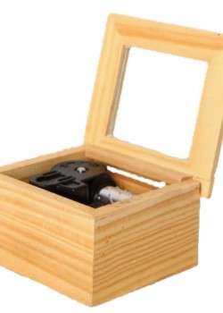 木質 原木玻璃面 木盒 音樂盒 MUSIC BOX
