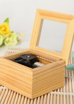 木質 原木玻璃面 木盒 音樂盒 MUSIC BOX